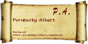 Porubszky Albert névjegykártya