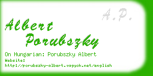 albert porubszky business card